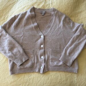 J.Crew Cashmere Patch Pocket Cardigan, Relaxed Fit, Size M (BF016)